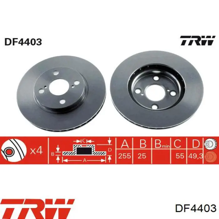 Купить DF4403 TRW Ротор тормозной