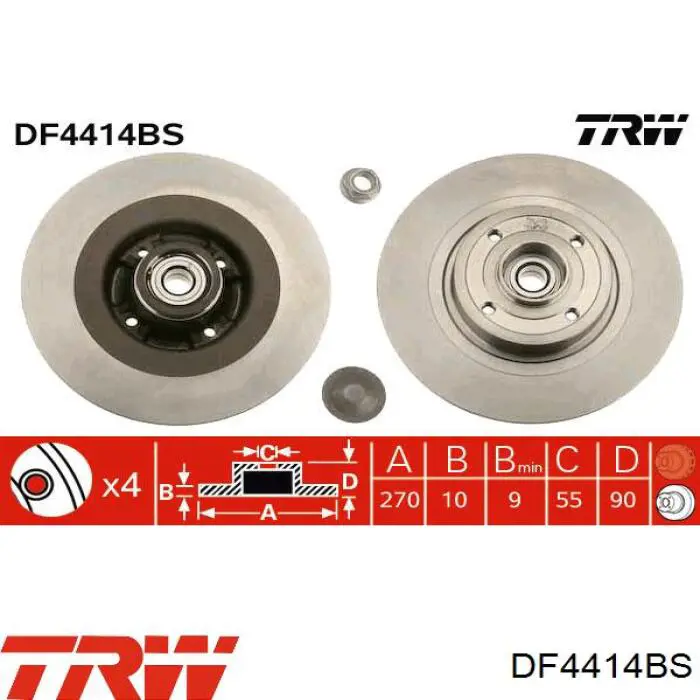 DF4414BS TRW тормозные диски