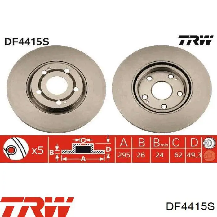 Купить DF4415S TRW Ротор тормозной