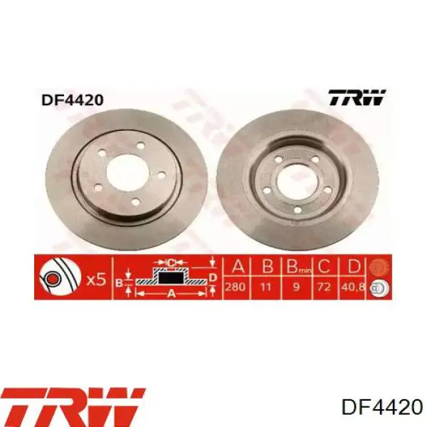 DF4420 TRW Дисковый тормоз
