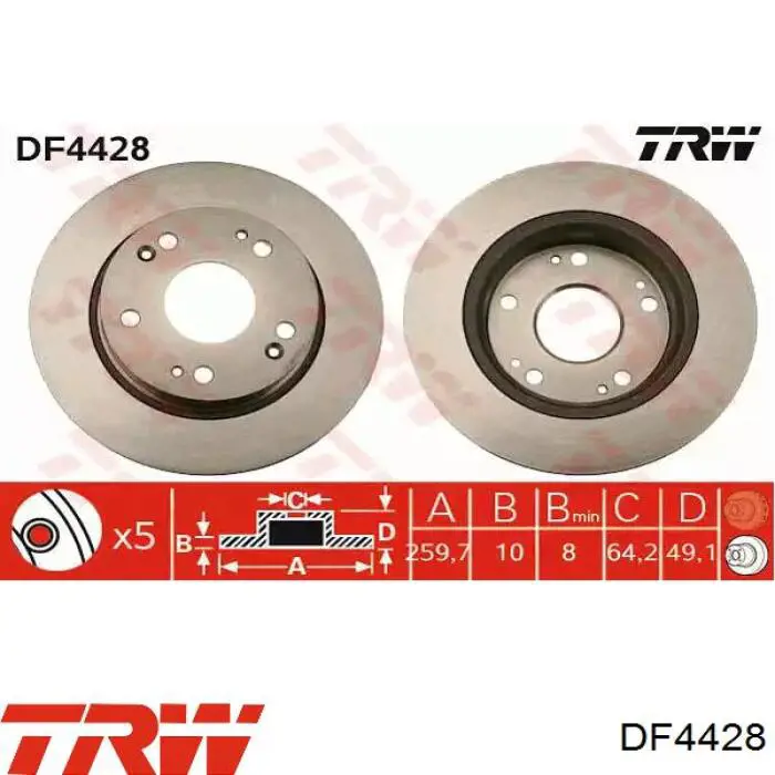 DF4428 TRW тормозные диски