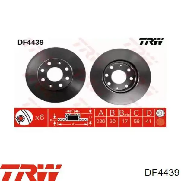 Передний тормозной диск TRW DF4439