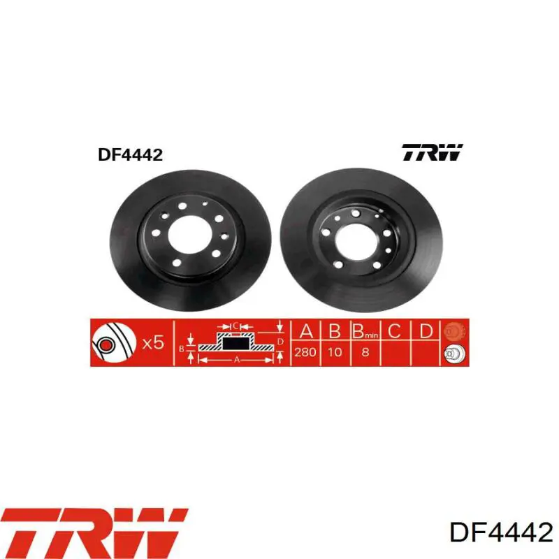 Задний дисковый тормоз TRW DF4442