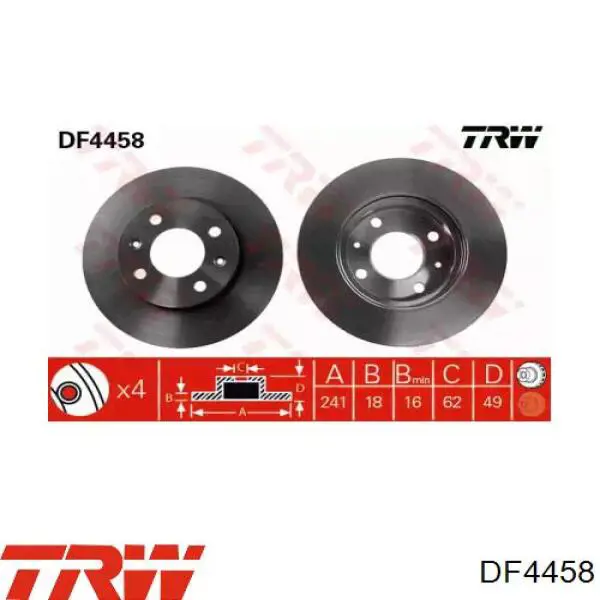 Купить DF4458 TRW Ротор тормозной