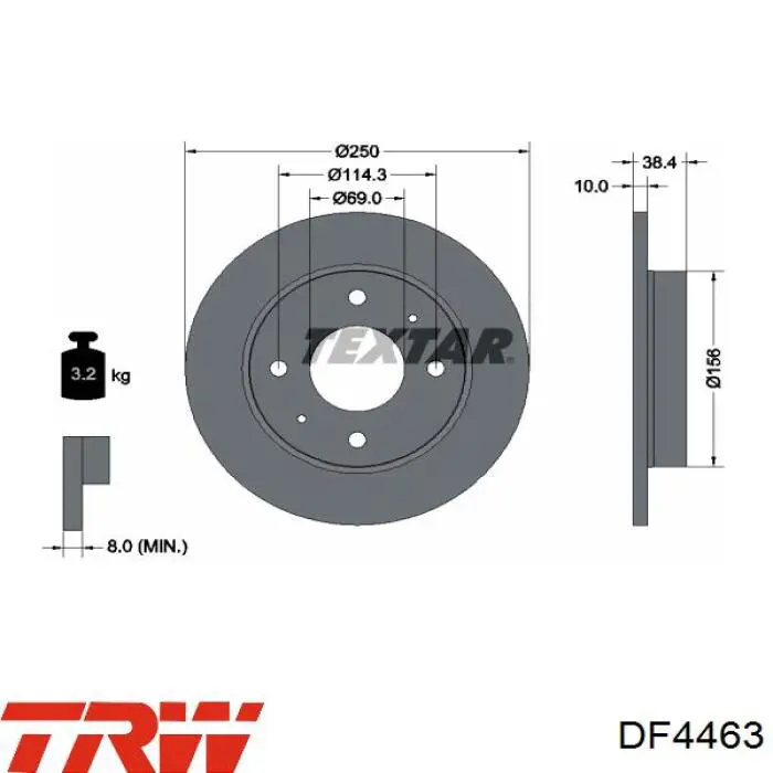 Тормозные диски DF4463 TRW
