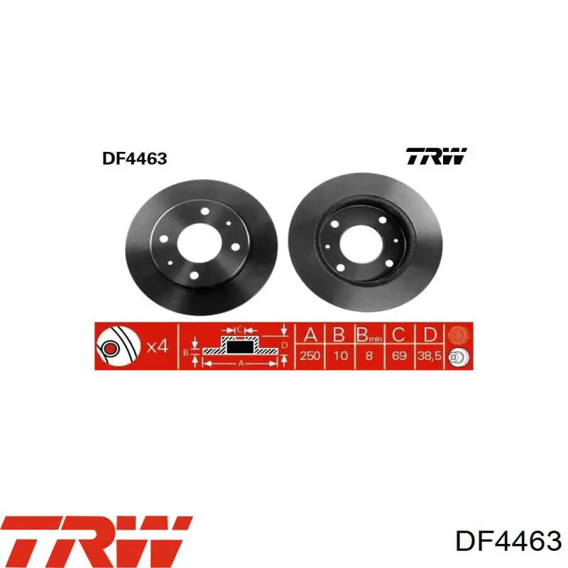 DF4463 TRW Дисковый тормоз