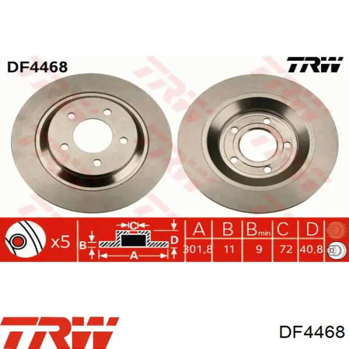 Тормозные диски DF4468 TRW