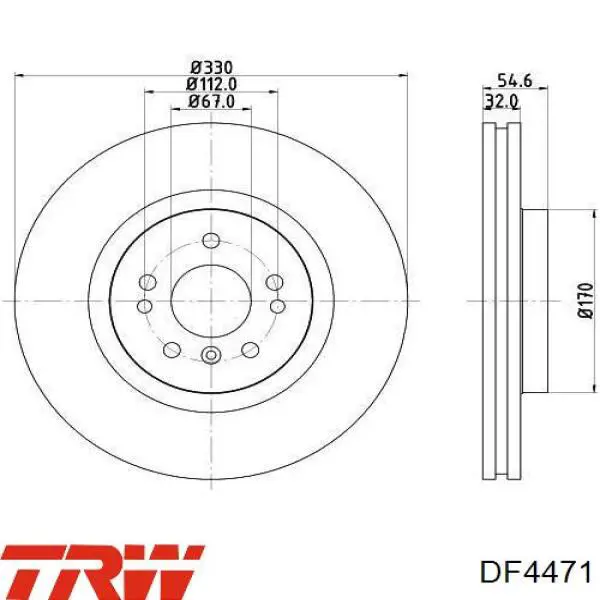 Тормоз дисковый передний TRW DF4471 цена, от 84.51 USD
