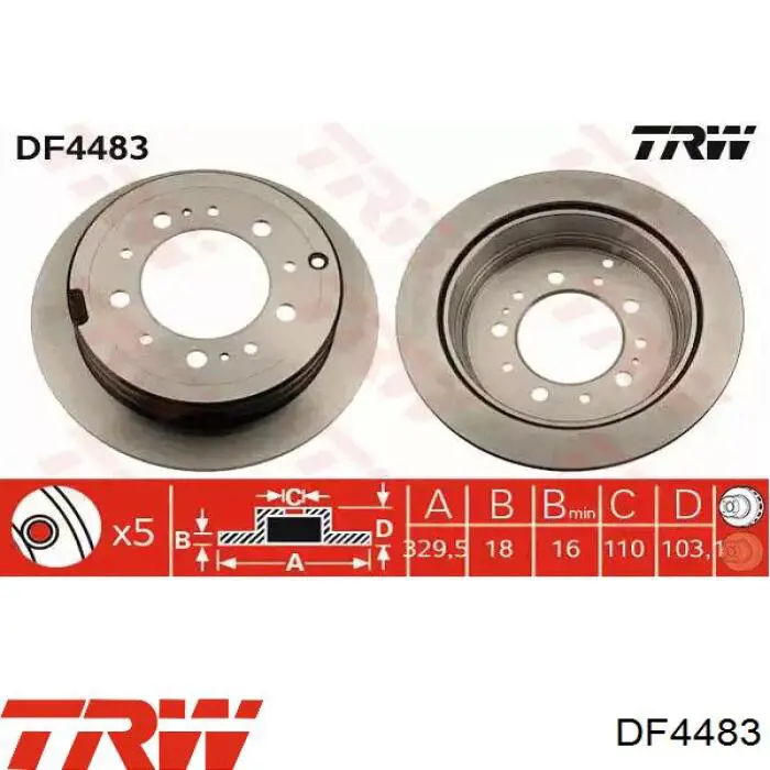 DF4483 TRW тормозные диски