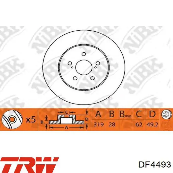 Купить DF4493 TRW Ротор тормозной