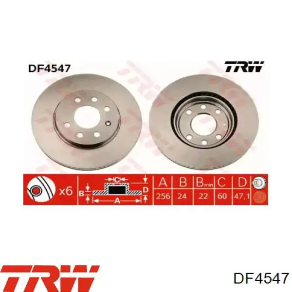 DF4547 TRW диск тормозной передний