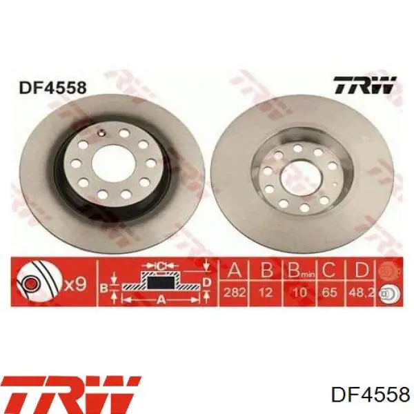 Купить DF4558 TRW Диск тормозной задний