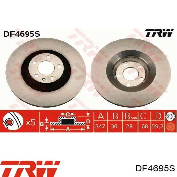 DF4695S TRW диск тормозной передний