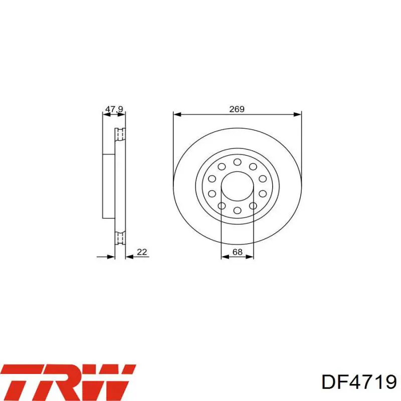 Купить DF4719 TRW Диск тормозной задний
