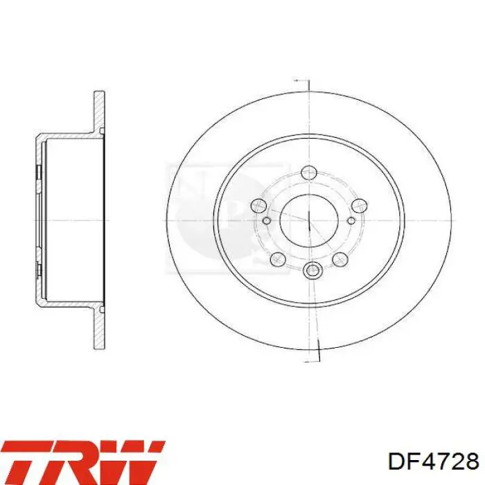Купить DF4728 TRW Диск тормозной задний