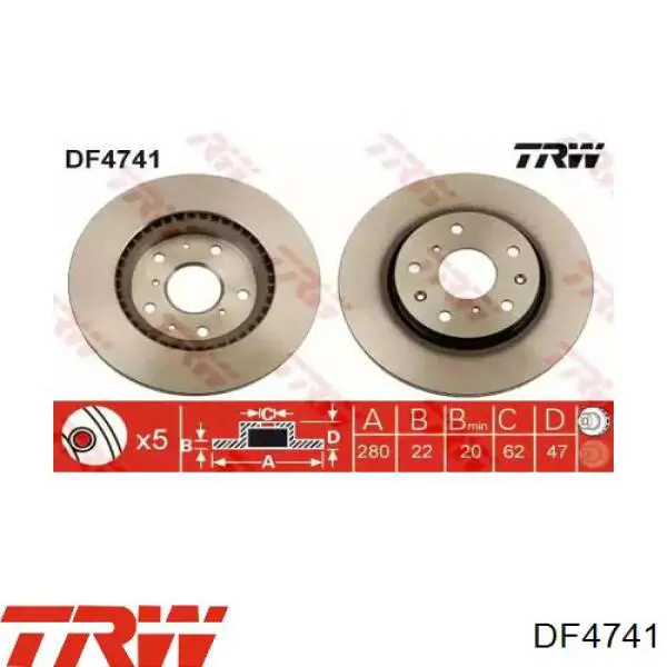 Купить DF4741 TRW Ротор тормозной