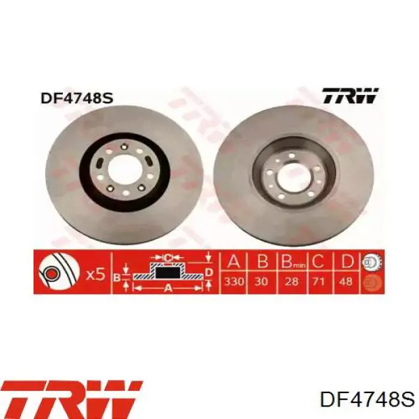 Купить DF4748S TRW Ротор тормозной