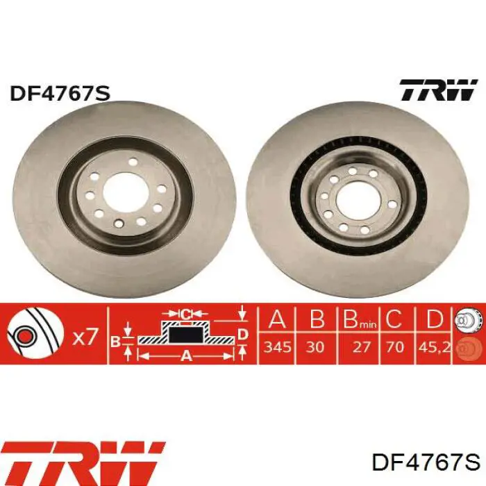 DF4767S TRW диск тормозной передний
