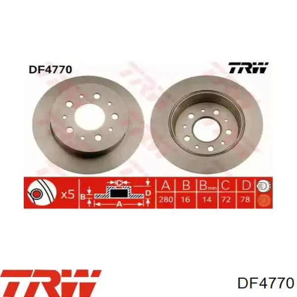 Тормозные диски DF4770 TRW