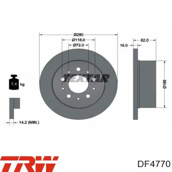 Тормозные диски DF4770 TRW