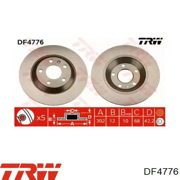 Купить DF4776 TRW Диск тормозной задний