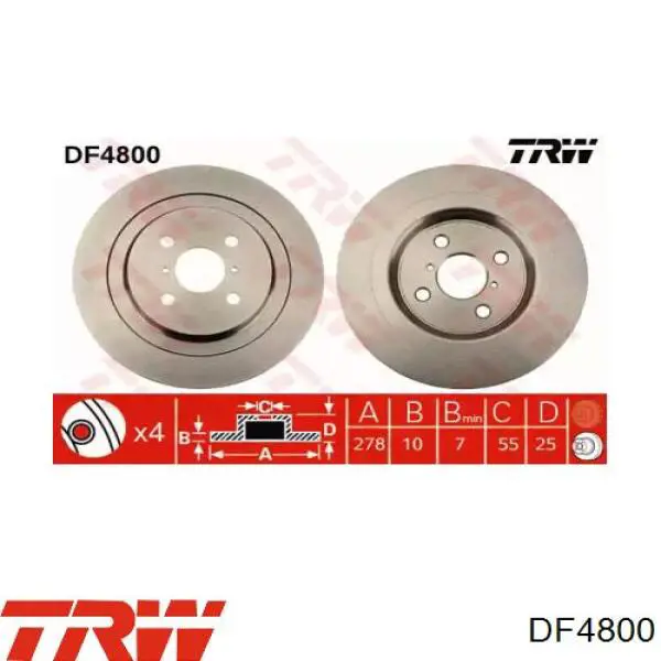 DF4800 TRW Дисковый тормоз