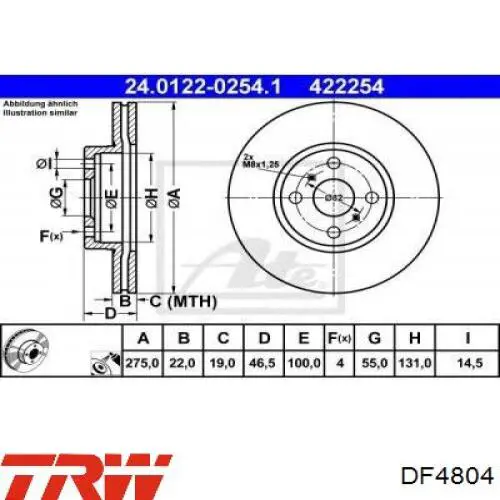 Купить DF4804 TRW Ротор тормозной