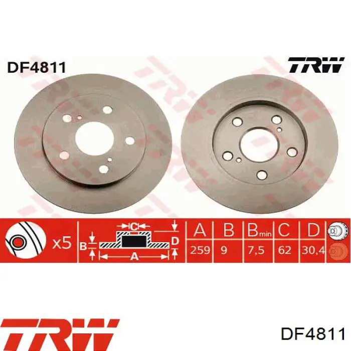 Купить DF4811 TRW Диск тормозной задний
