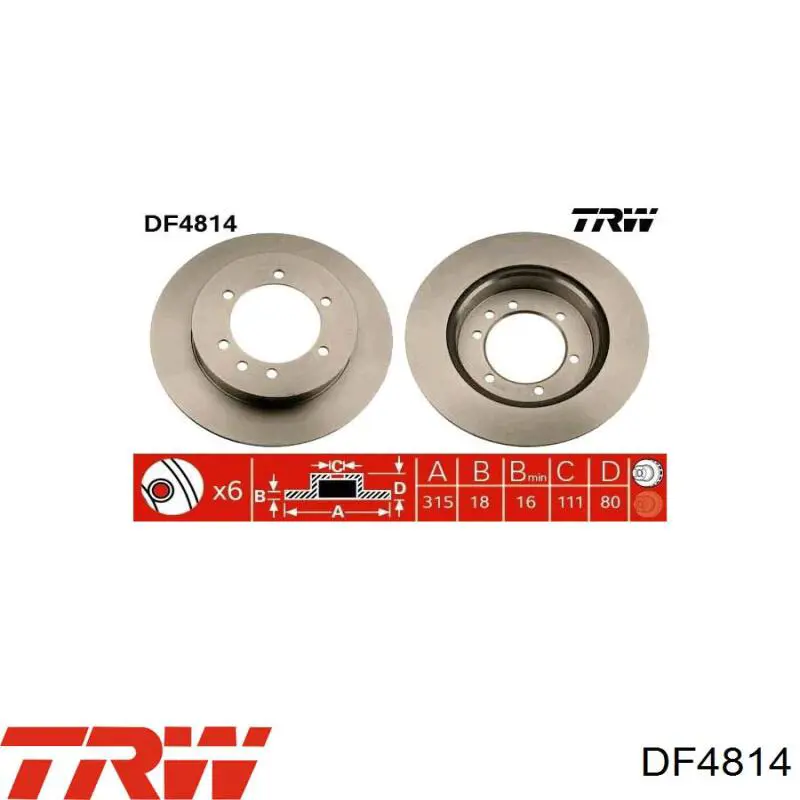 Тормозные диски DF4814 TRW