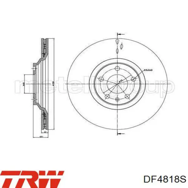 Задний дисковый тормоз TRW DF4818S