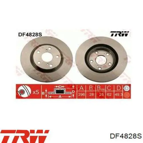 Передний тормозной диск TRW DF4828S