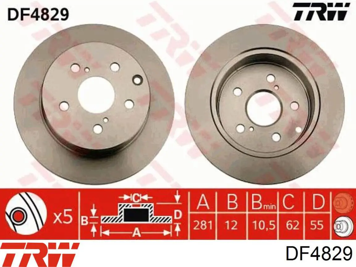 Тормозные диски DF4829 TRW