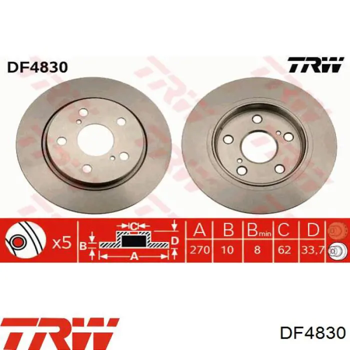 DF4830 TRW Дисковый тормоз