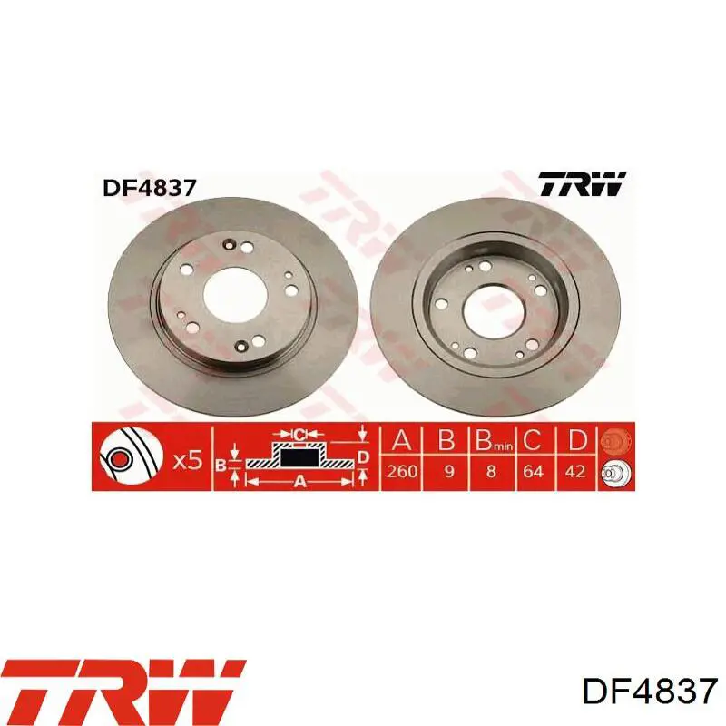 Купить DF4837 TRW Диск тормозной задний