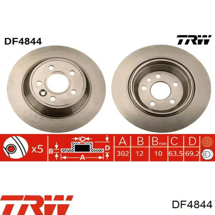 Тормозные диски DF4844 TRW