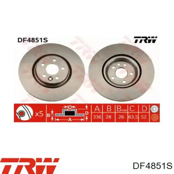 Передний тормозной диск TRW DF4851S
