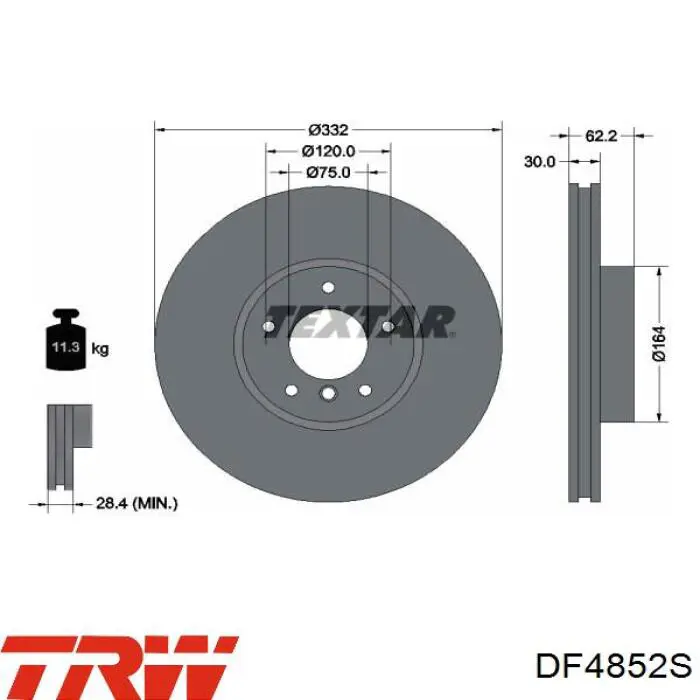 Передние тормозные диски DF4852S TRW
