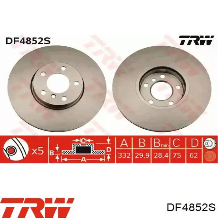 DF4852S TRW диск тормозной передний