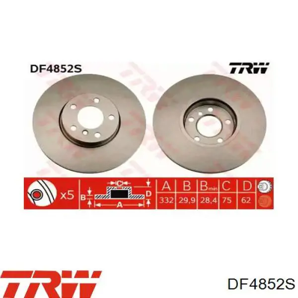 DF4852S TRW Диск тормозной передний