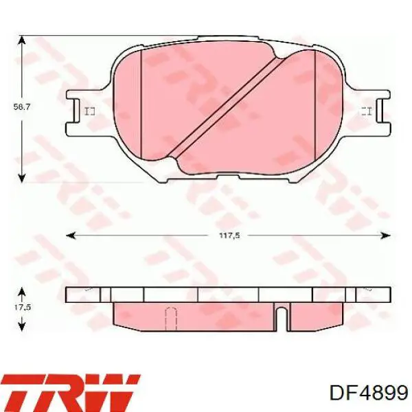 Задний дисковый тормоз TRW DF4899