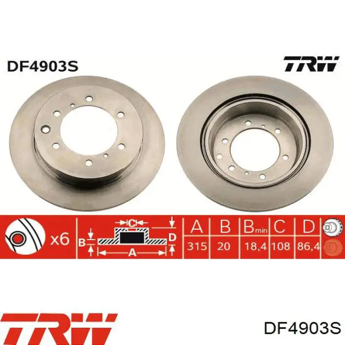 Тормозные диски DF4903S TRW