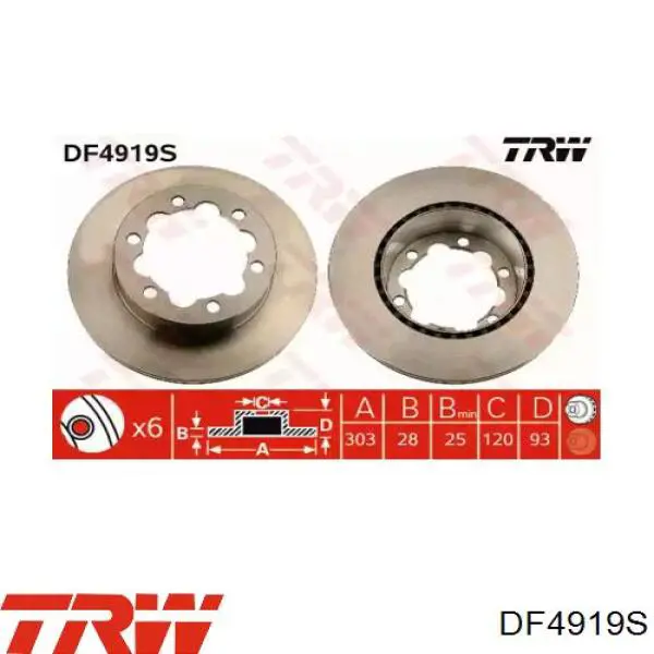 DF4919S TRW Дисковый тормоз