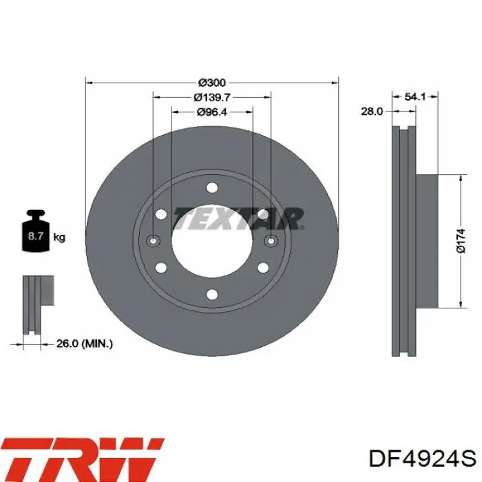 Передние тормозные диски R2029 VALEO