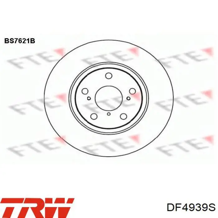Передние тормозные диски DF4939S TRW