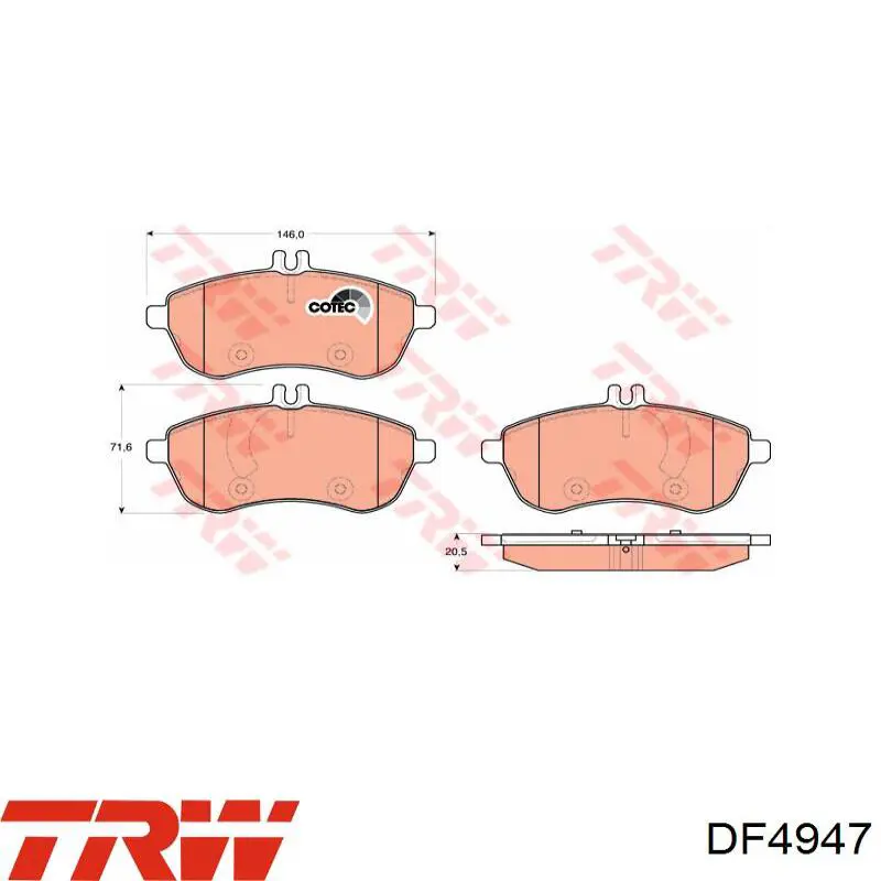 Передний тормозной диск TRW DF4947