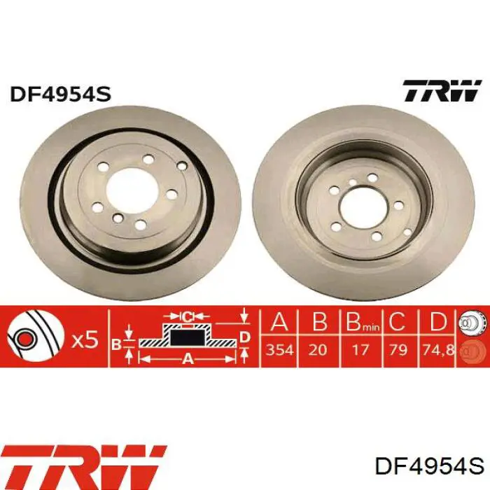 Тормозные диски DF4954S TRW