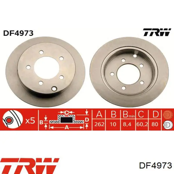 Купить DF4973 TRW Диск тормозной задний
