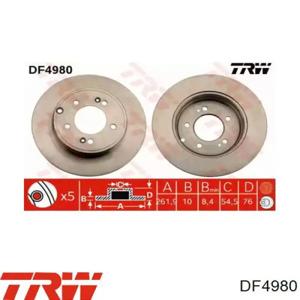 DF4980 TRW Дисковый тормоз
