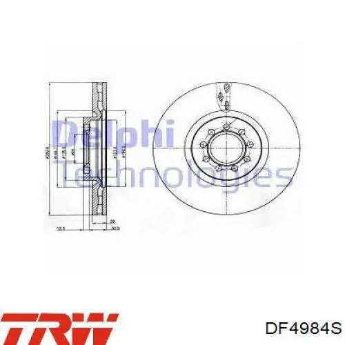 DF4984S TRW Диск тормозной передний