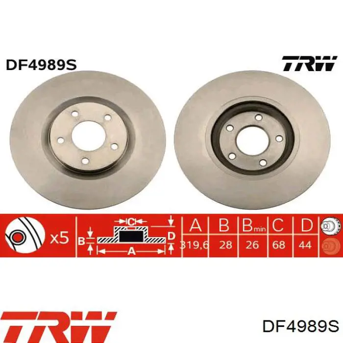 Купить DF4989S TRW Ротор тормозной